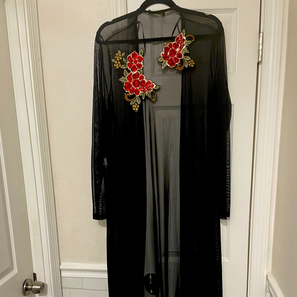 BRAND NEW Forever 21 3XL Black Floral Duster